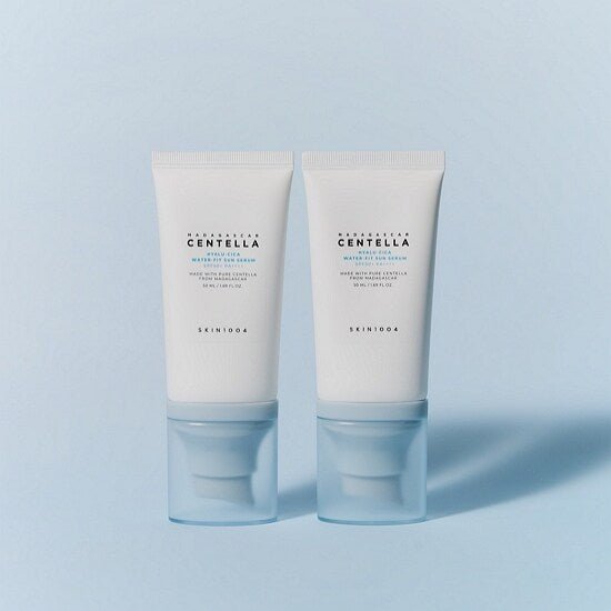 Pack de 2 SKIN1004 - Protector Solar Madagascar Centella Hyalu - Cica Water - Fit Sun Serum - True - Yeppo