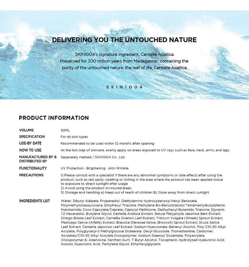 SKIN1004 - Protector Solar Madagascar Centella Hyalu - Cica Water - Fit Sun Serum - True - Yeppo